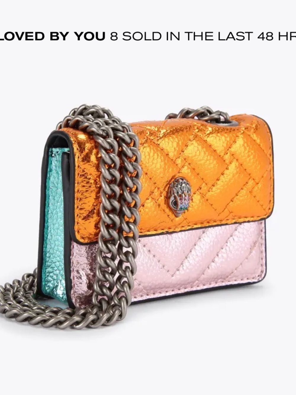 Kurt Geiger Metallic Copper, Silver & Teal Mini Chain Bag - Picture 2 of 11